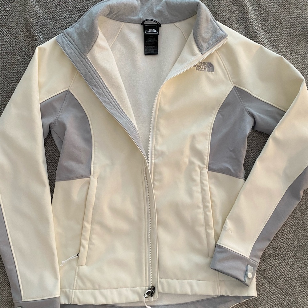 Northface jacket white and grey